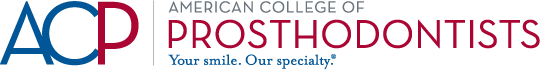 The image features a logo with text that reads ACD PROSTHODISTS and AMERICAN COLLEGE OF PROSTHODISTS.